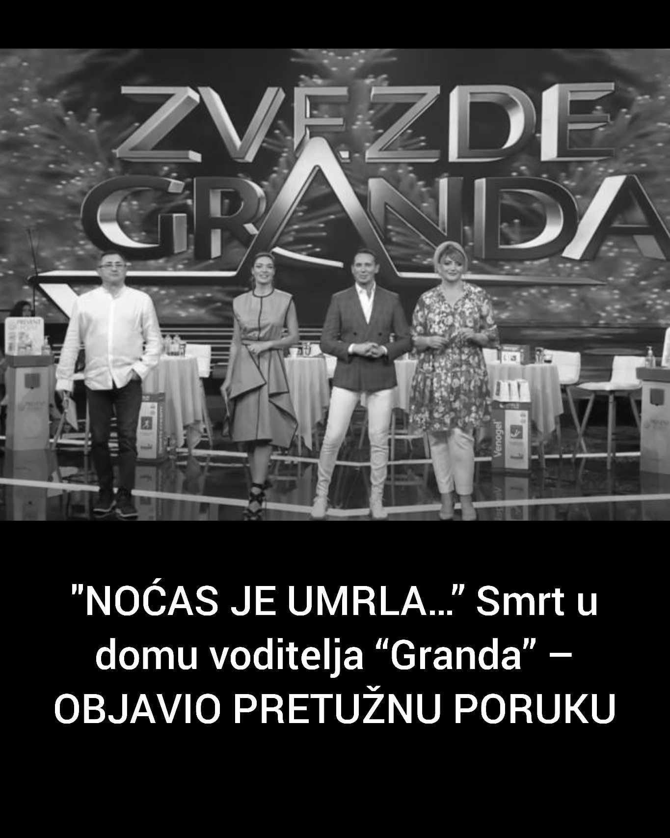 “NOĆAS JE UMRLA…” Smrt u domu voditelja “Granda” – OBJAVIO PRETUŽNU PORUKU